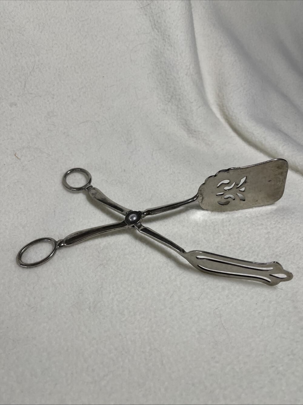 Vintage Leonard Silver Plated Serving Tongs Made In Italy